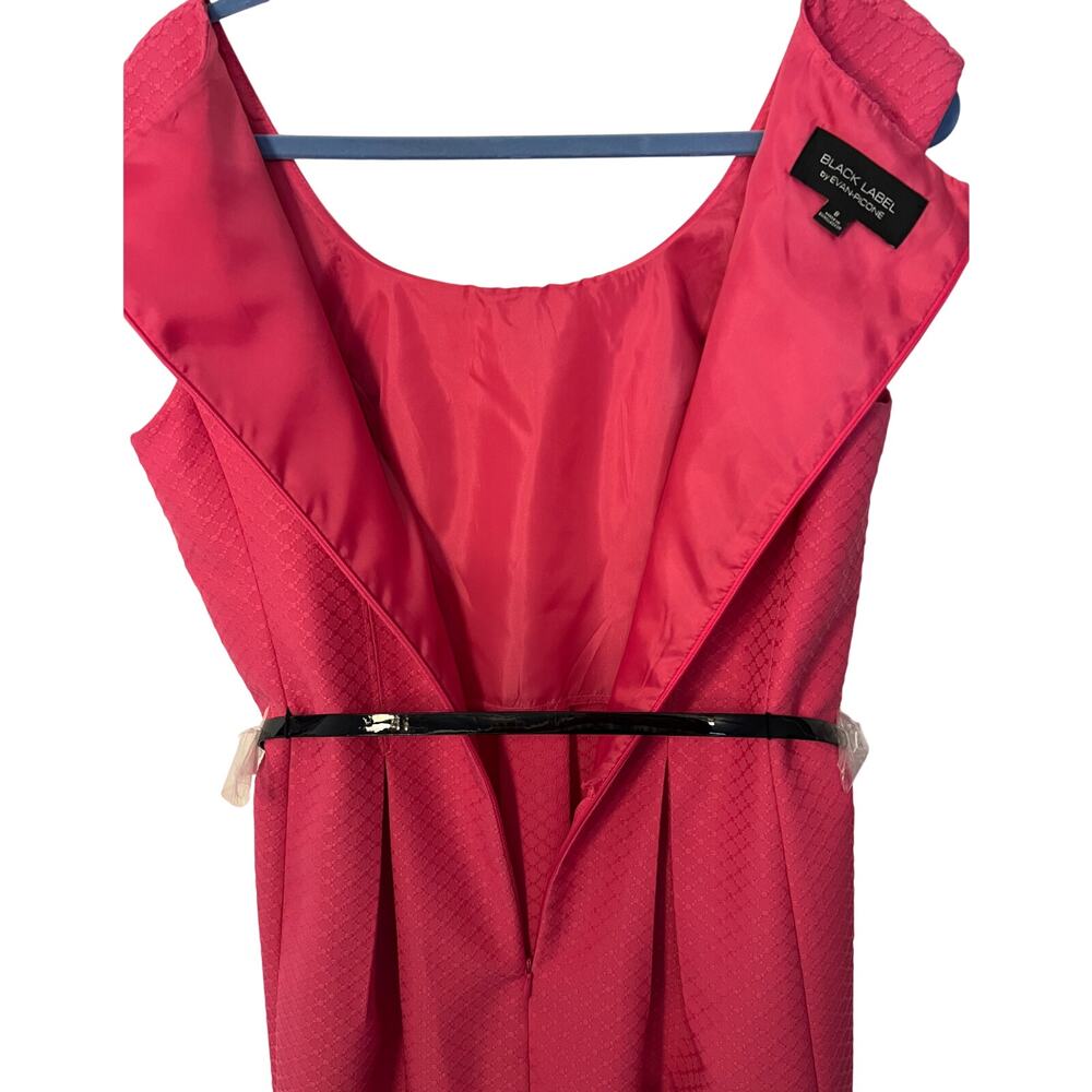 Evan Picone Dress Womens Size 8 Pink Sleeveless Belted Midi Career Back Zip NWT - Picture 4 of 10